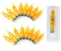 Set of orange disposable tattoo needles in blister pack, mixed assorted tips
