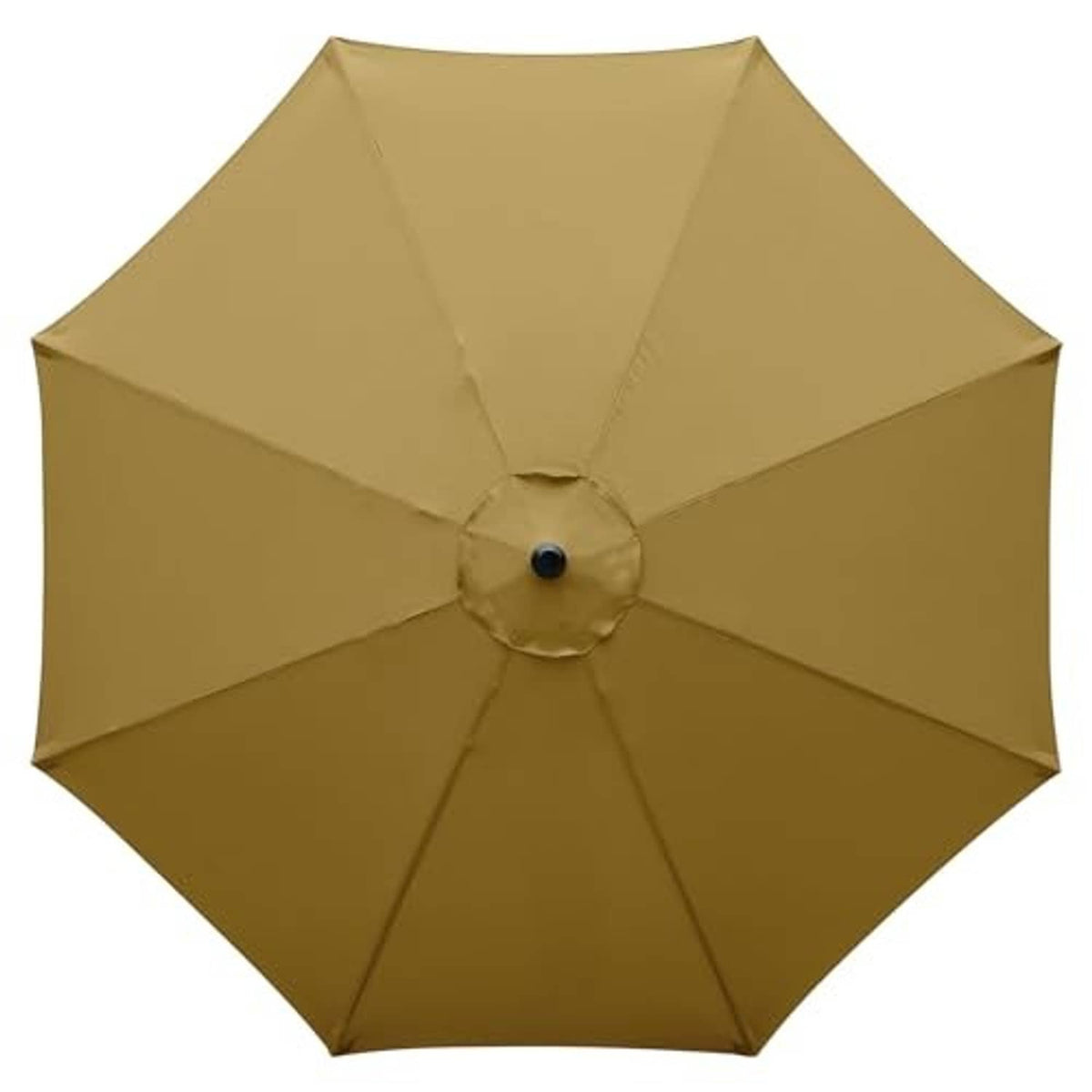 Tan patio umbrella replacement canopy with circular hub and eight rib panels