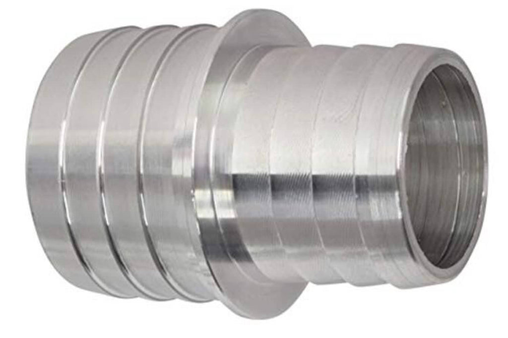 Stainless steel hose barb coupler reducer with ribbed body and threaded female end