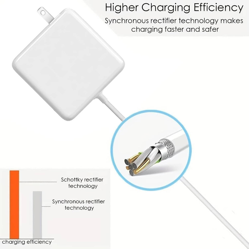 White power adapter with cable and metal connector pin tip detail