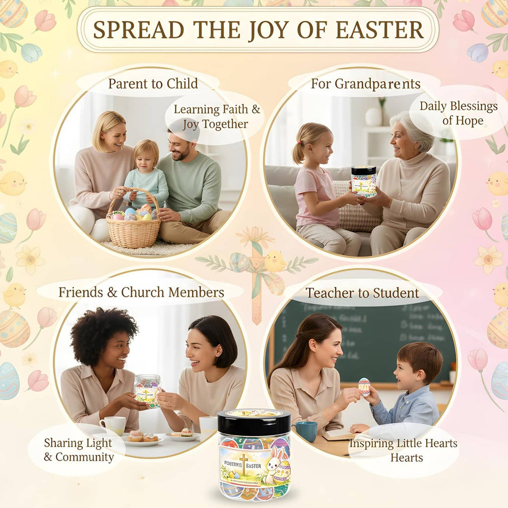 Positive Easter jar featured in a promotional infographic for family gift ideas