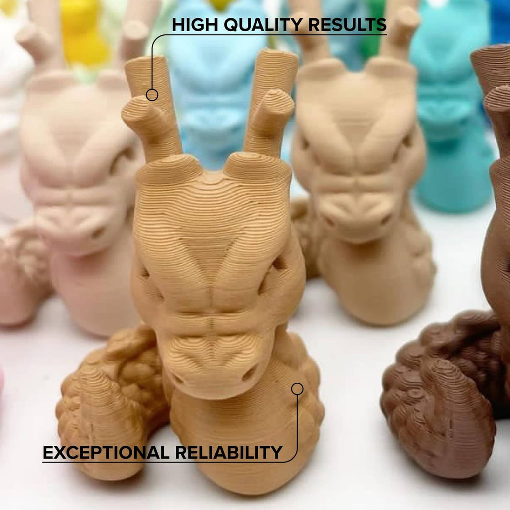 Cream PLA 3D-printed figurines set, showcasing layered details