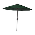 Forest green 9-ft patio umbrella with open canopy and dark center pole
