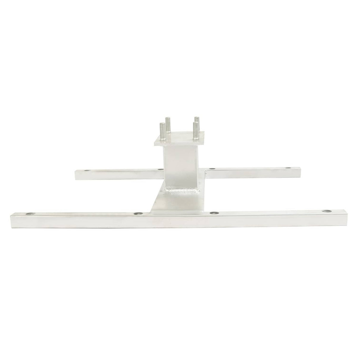Aluminum H-mount spare tire carrier base with central upright and top bracket