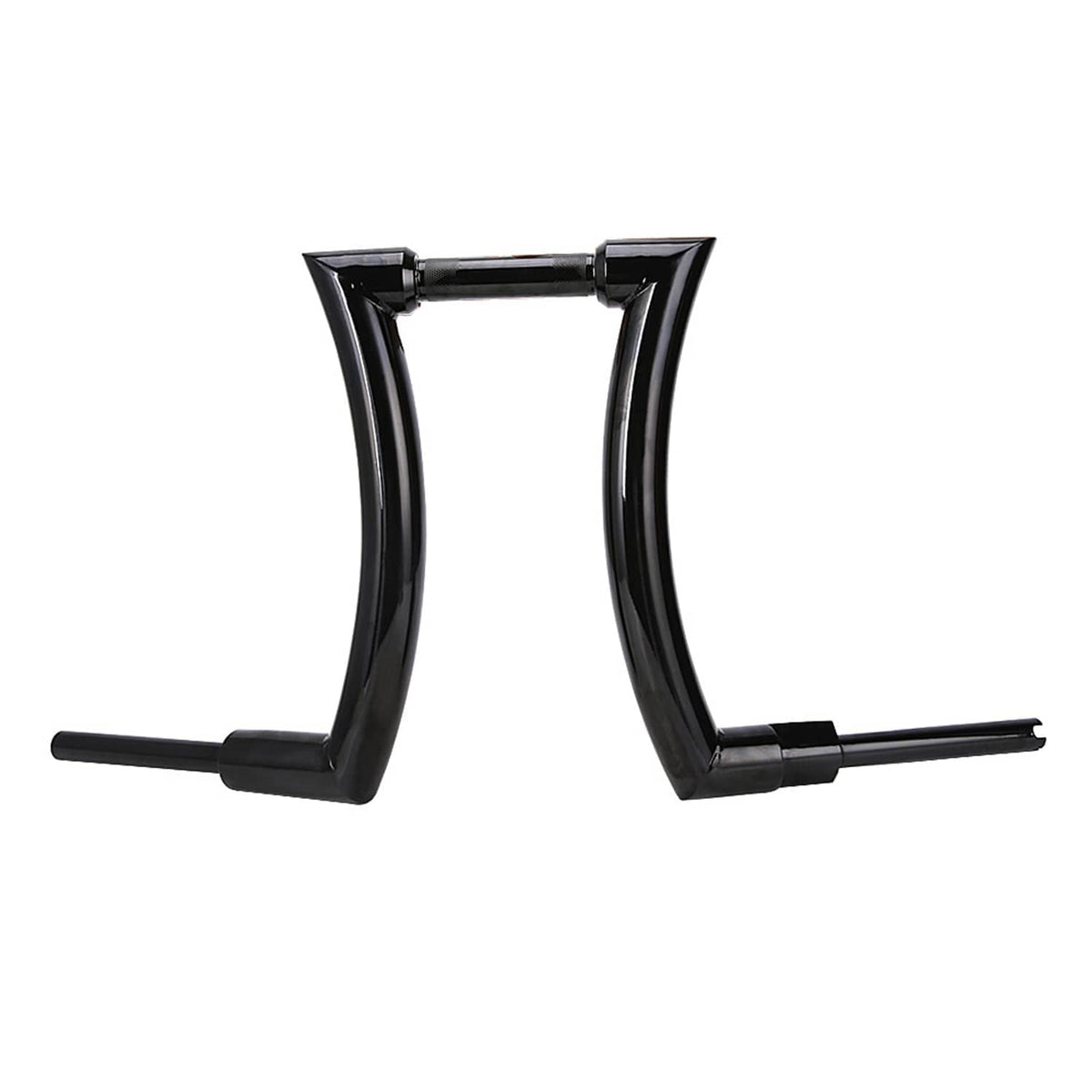 Black ape-hanger handlebars with inner support braces and end tube openings