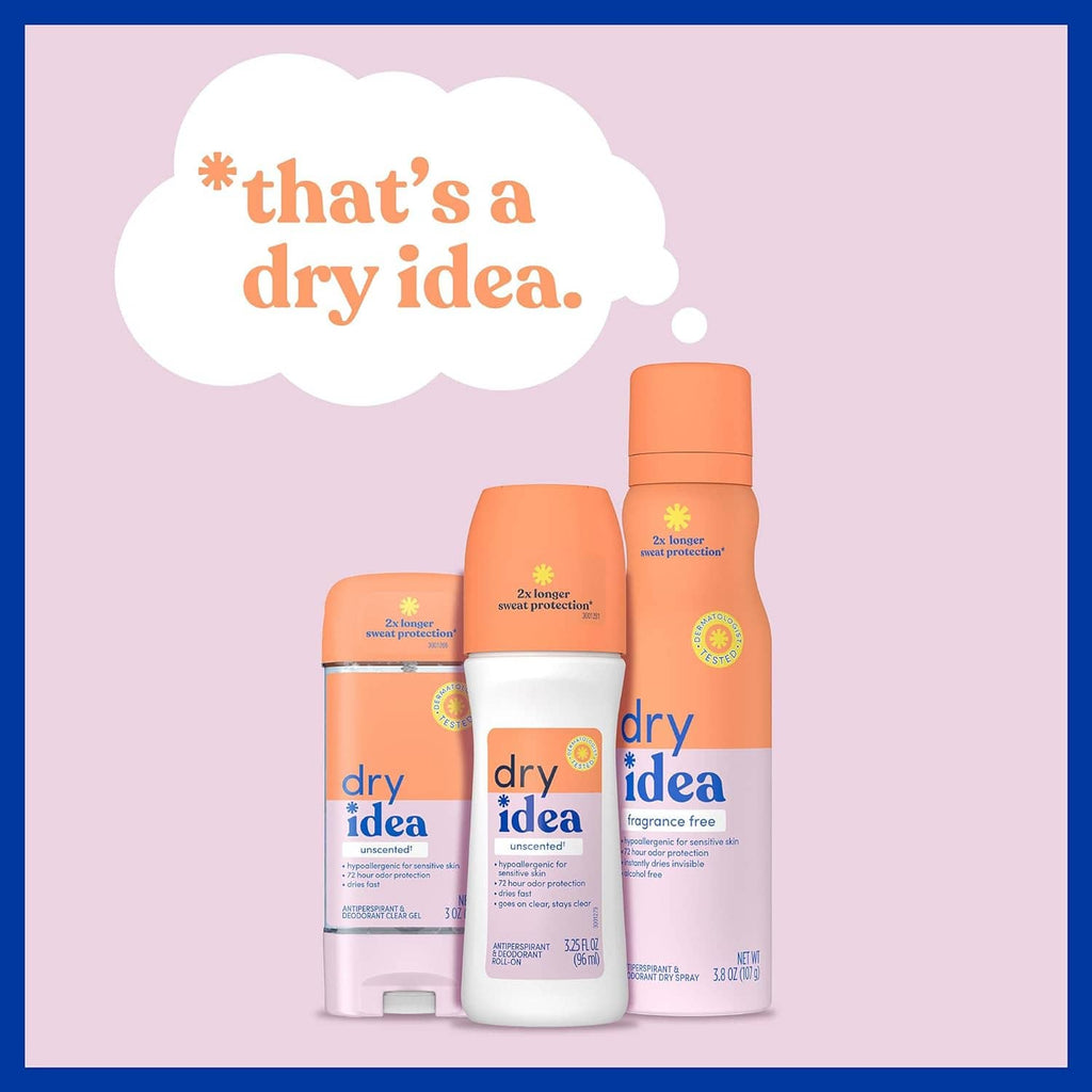 Unscented antiperspirant gel deodorant set with orange caps and clear gel bottles