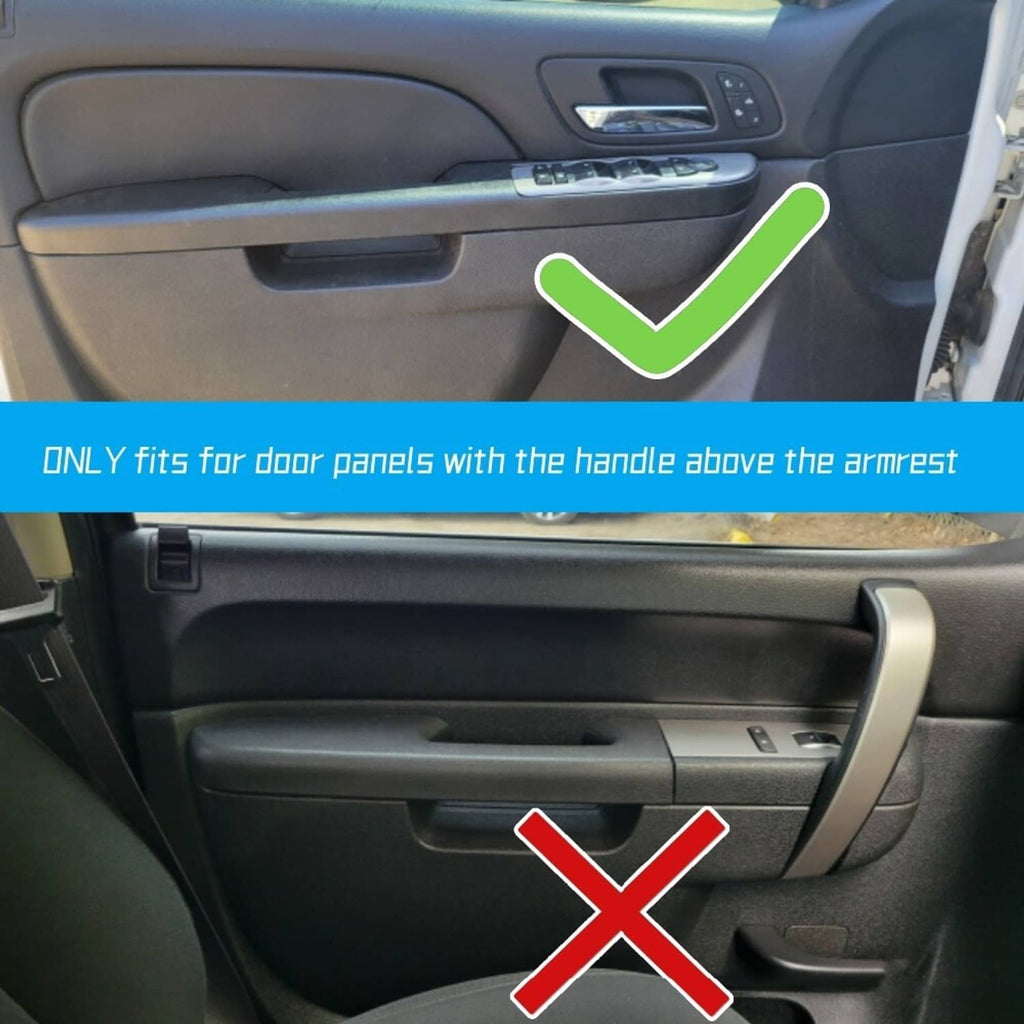 Door panel handle armrest fitment check for models with the handle above the armrest