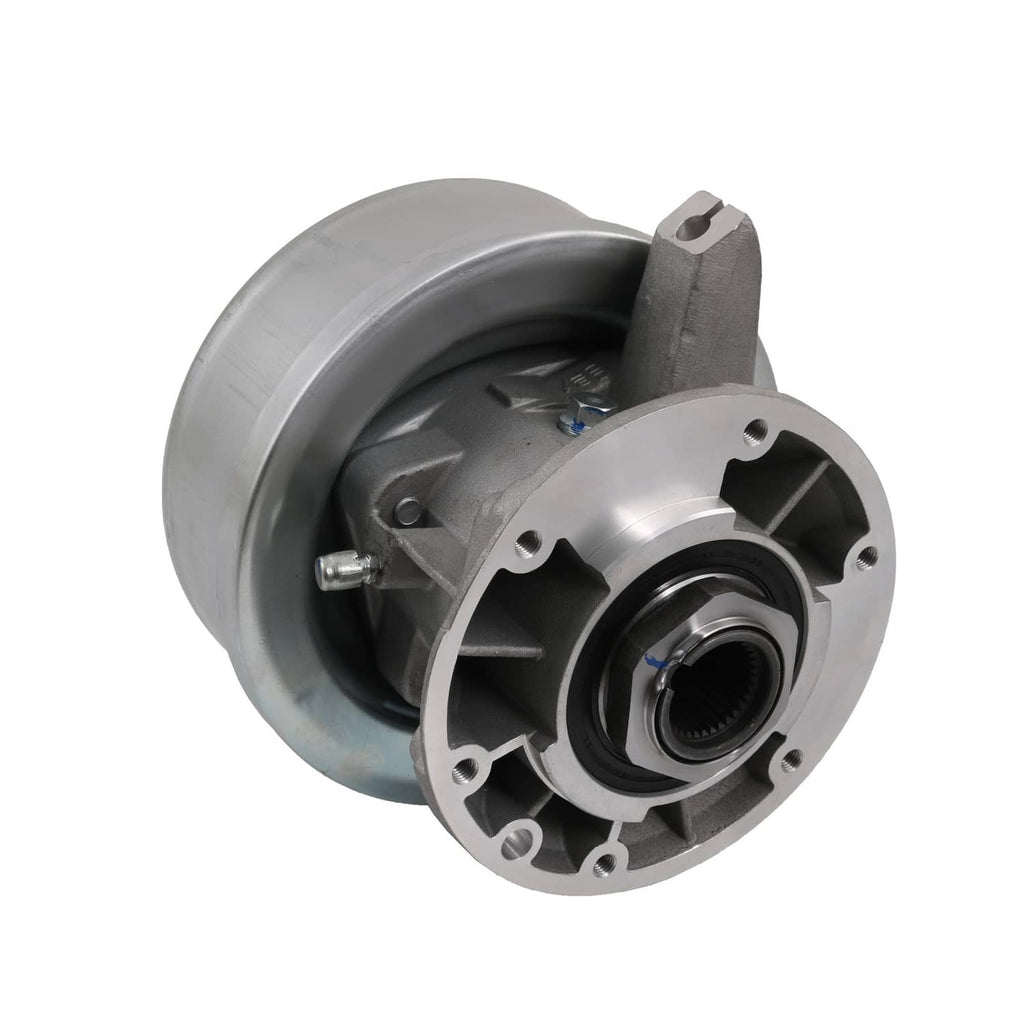 Parking brake actuator assembly with circular flange and central bearing opening