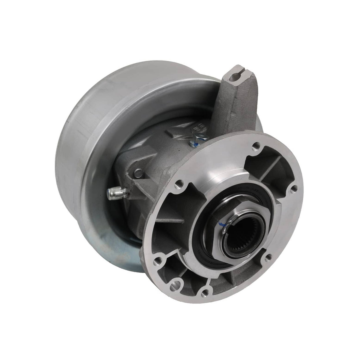 Parking brake actuator assembly with circular flange and central bearing opening