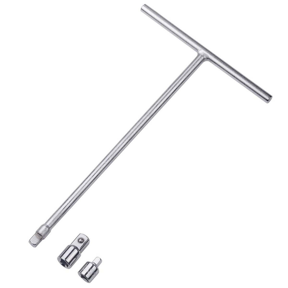 3/8-inch drive long-reach T-handle wrench with chrome socket adapters