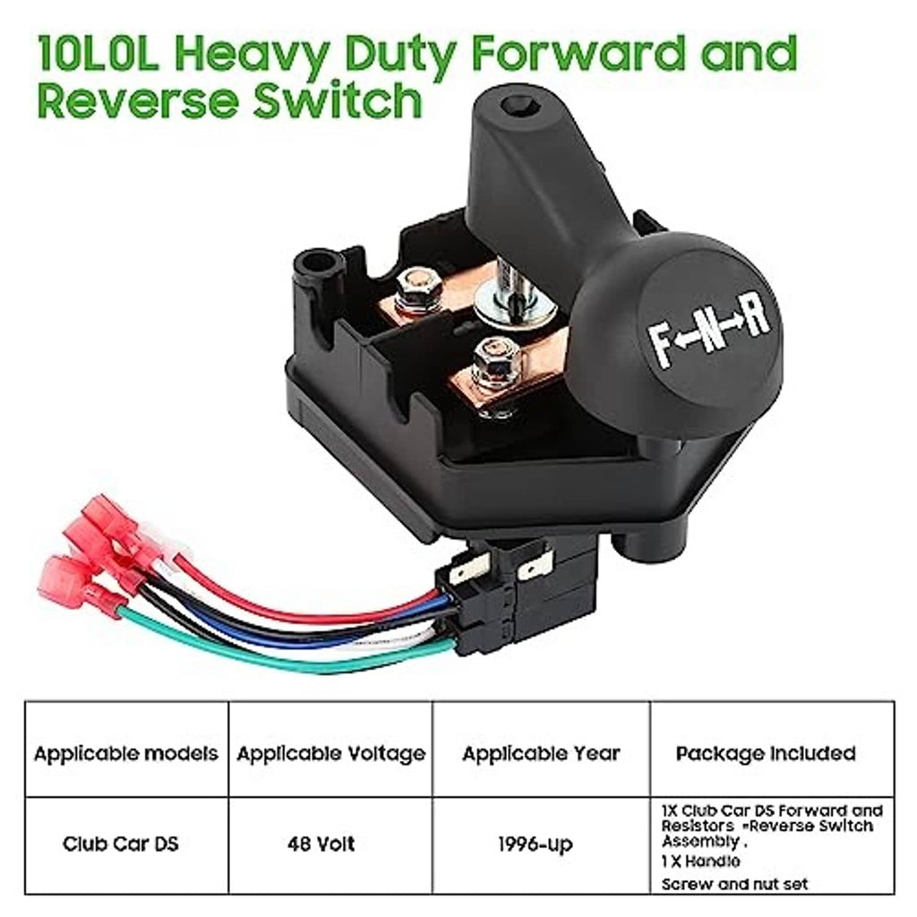 Black heavy-duty forward-reverse switch with F-N-R knob and colored wire harness