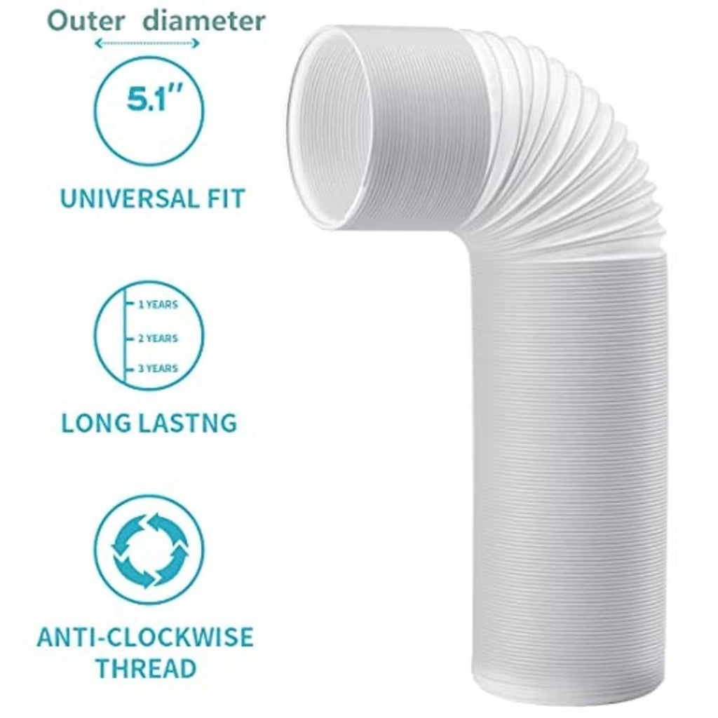White corrugated air-conditioner exhaust hose elbow with flared round opening