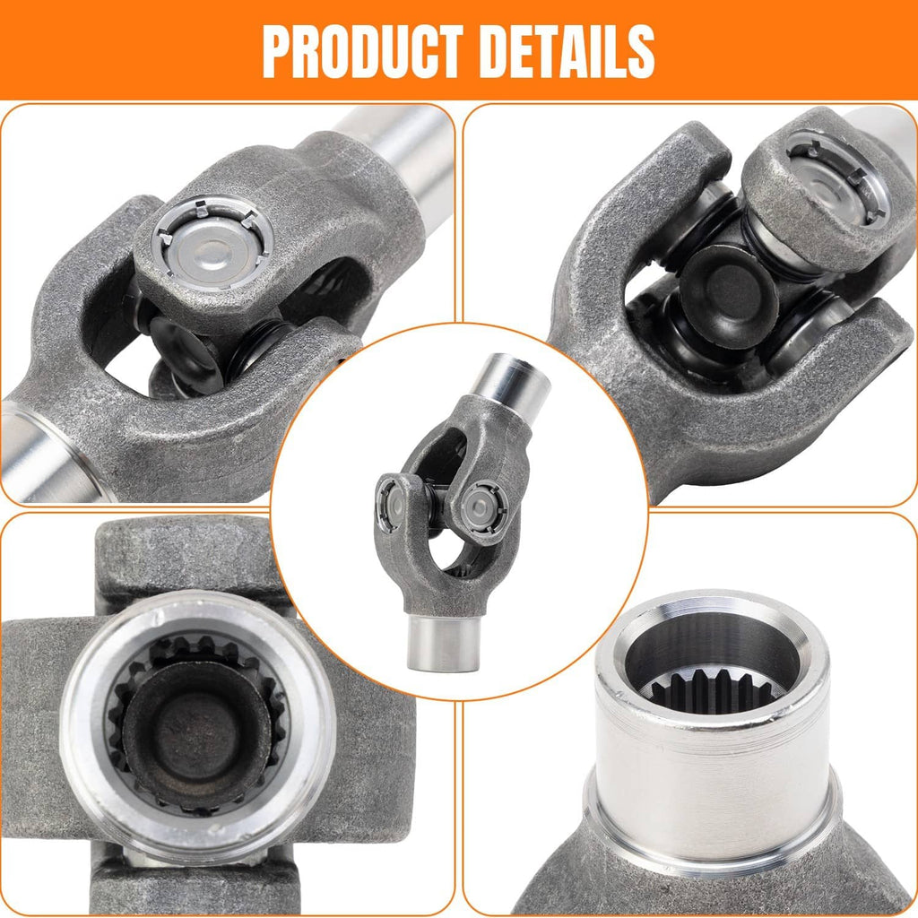 Drive shaft U-joint yoke joint showing multiple angles and circular bearing