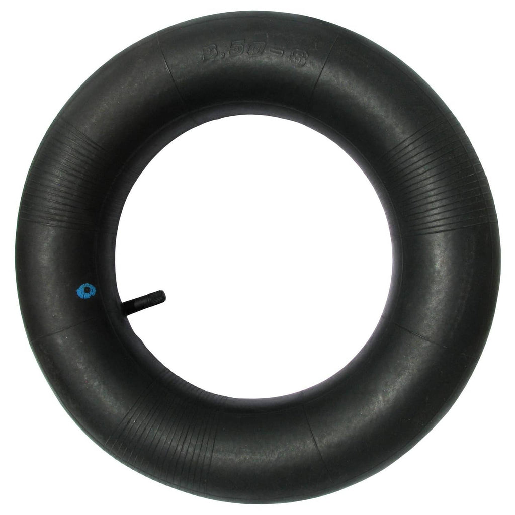 Black inner tube for 3.50-8 wheel with metal valve stem
