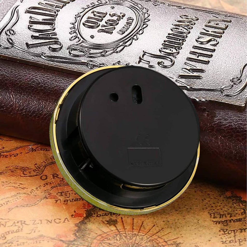 Round quartz clock insert back with black plastic housing and gold edge ring