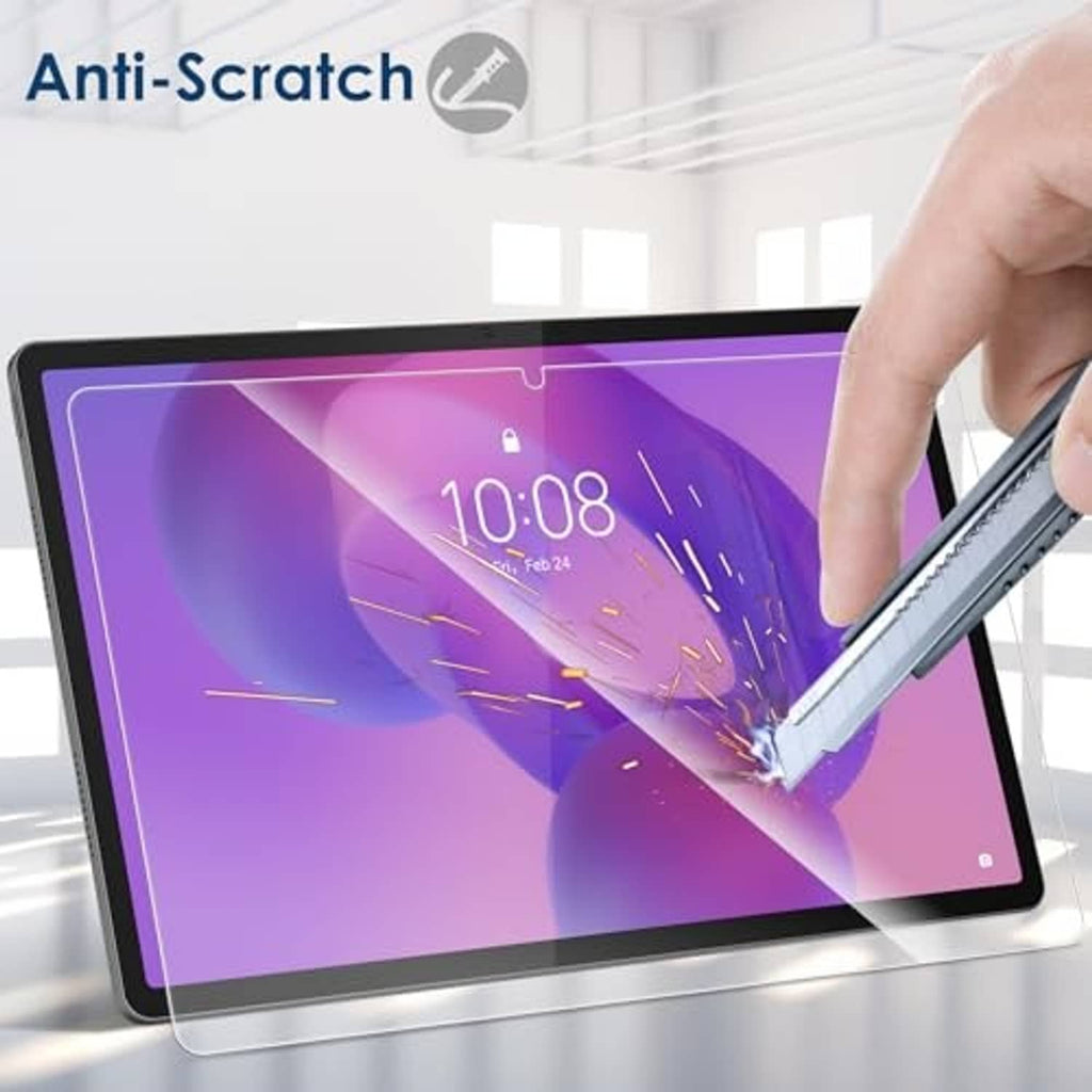 Tempered glass screen protector for 12.1-inch tablet, hand applying
