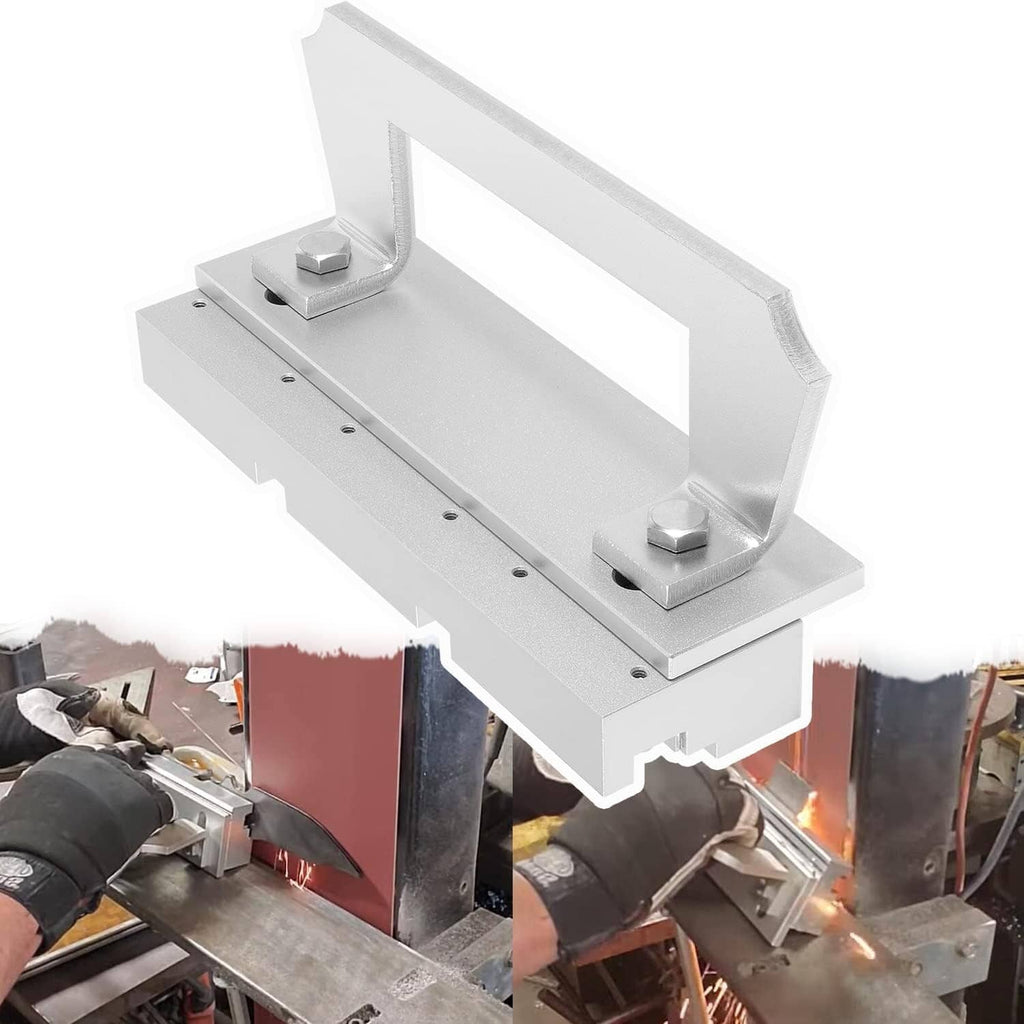 Magnetic bevel grinding jig with aluminum guide frame and two adjustable magnetic blocks