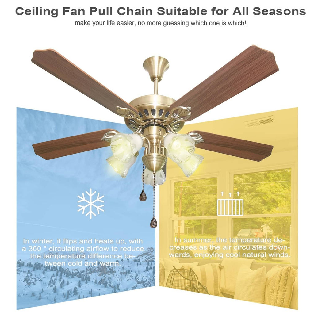 Dark bronze ceiling fan pull chain with teardrop finial and beaded chain