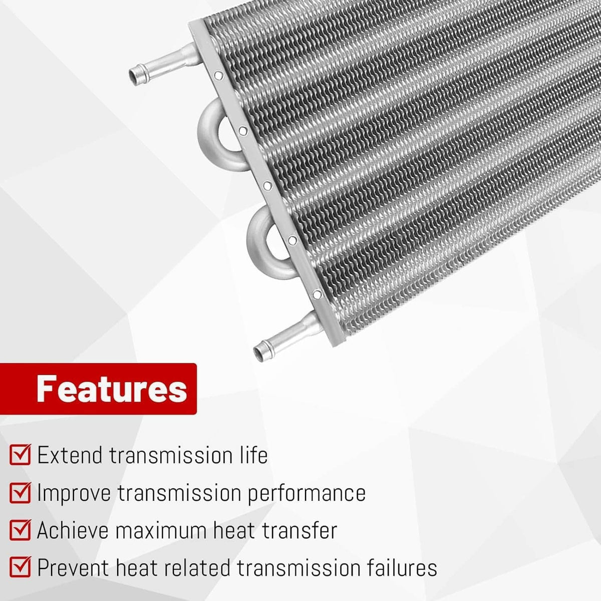Aluminum oil cooler radiator with side mounting brackets and hose inlet ports