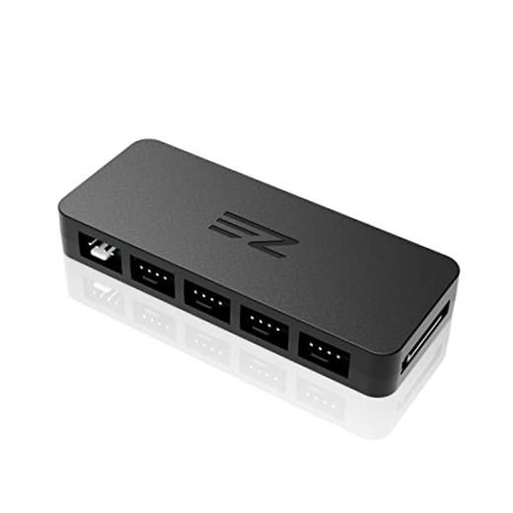 PWM fan hub controller splitter with multiple front fan headers and SATA power input