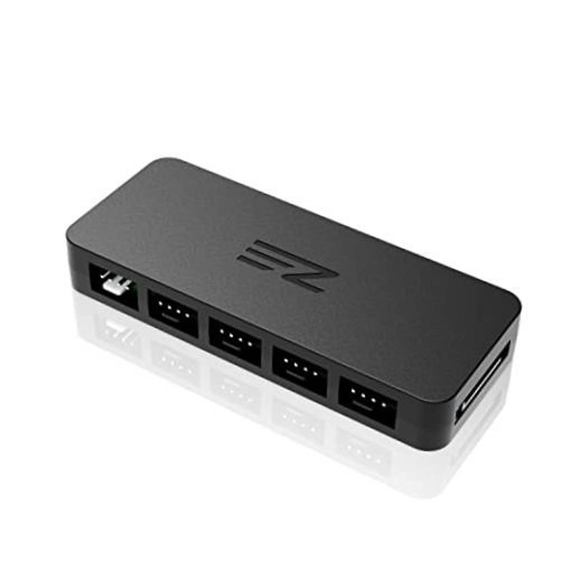 PWM fan hub controller splitter with multiple front fan headers and SATA power input