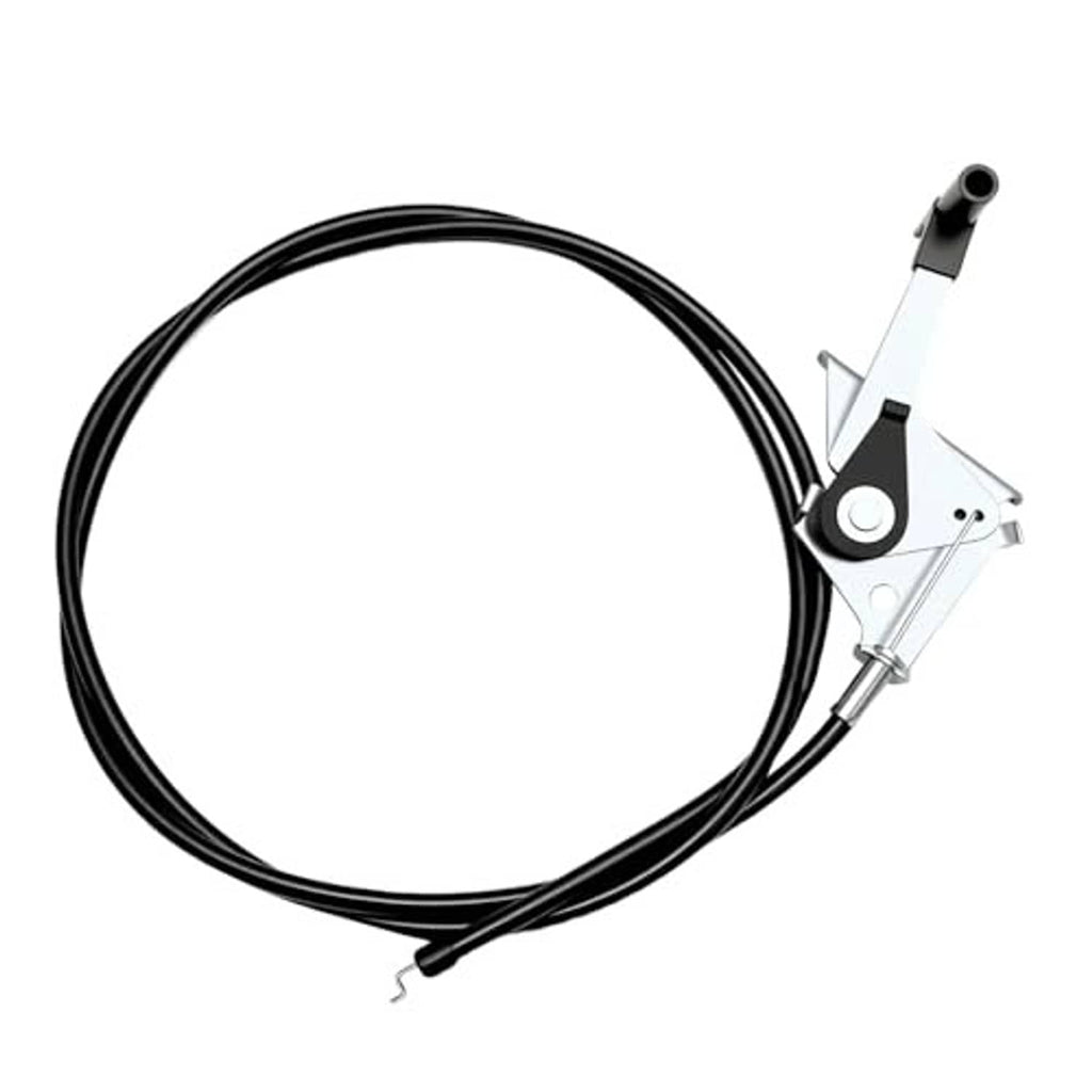 Throttle control cable with looped black cable and white control arm