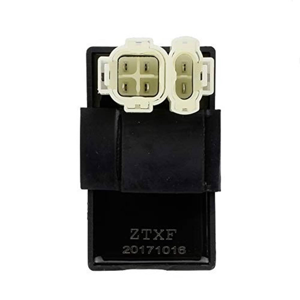 CDI ignition control box with 6-pin connector, black case and cream electrical plug