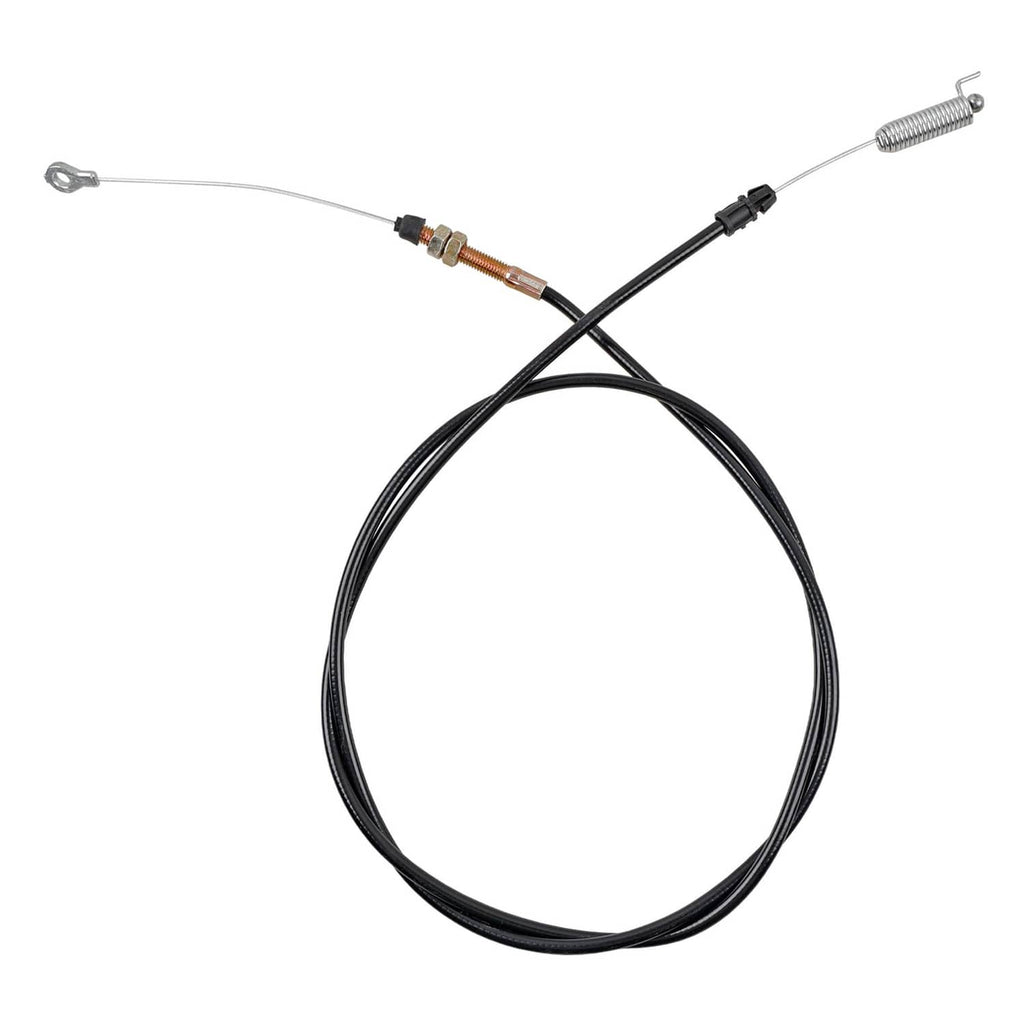 Mower throttle control cable with black wire and metal spring end fittings