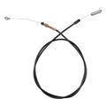 Mower throttle control cable with black wire and metal spring end fittings
