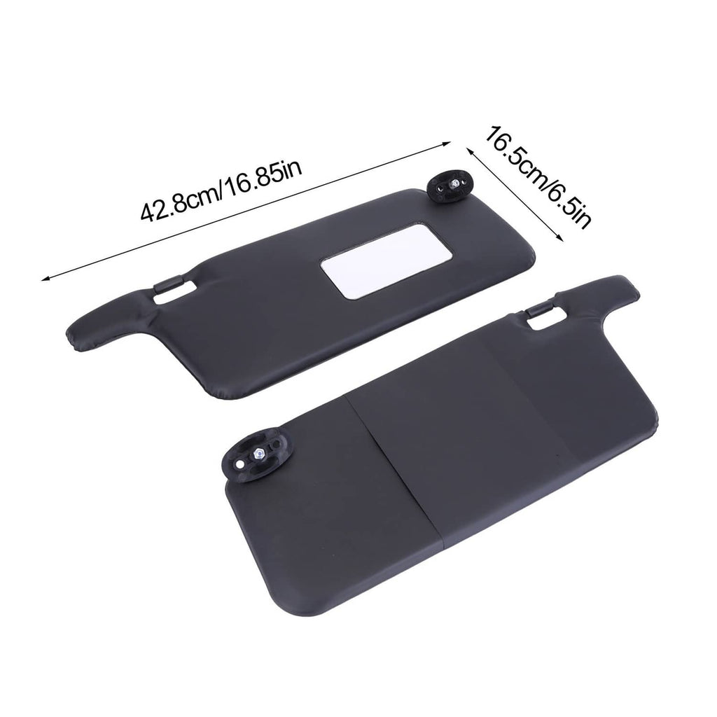 Black sun visor pair, angled view showing mounting hardware and rectangular light openings