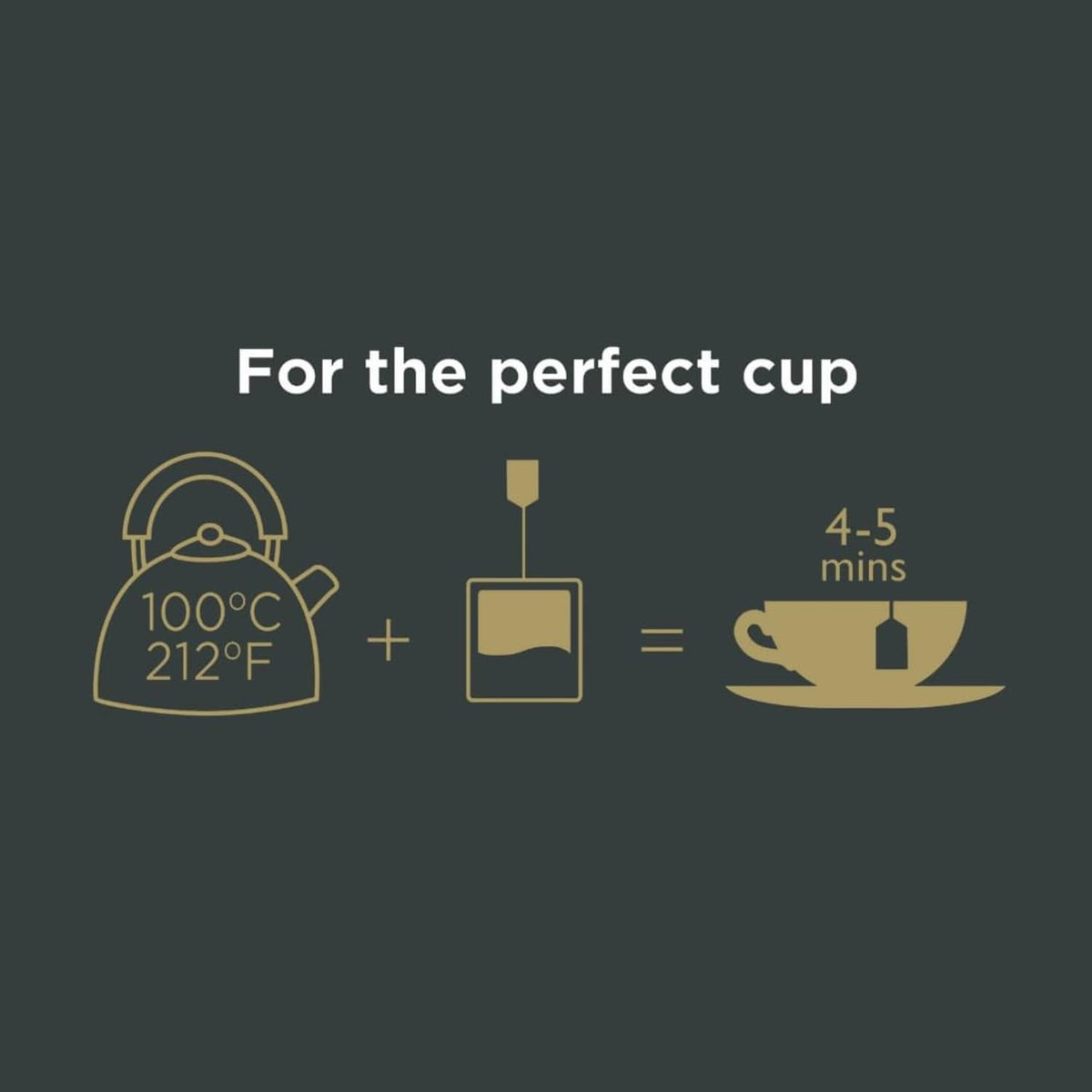 Brewing guide for tea: 4–5 min steeping time
