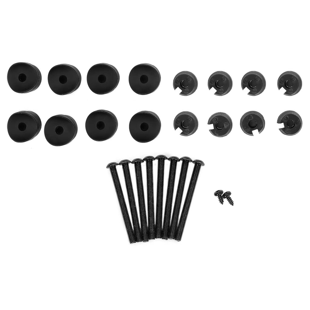 Set of black snap buttons and mounting screws for golf cart roof top kit