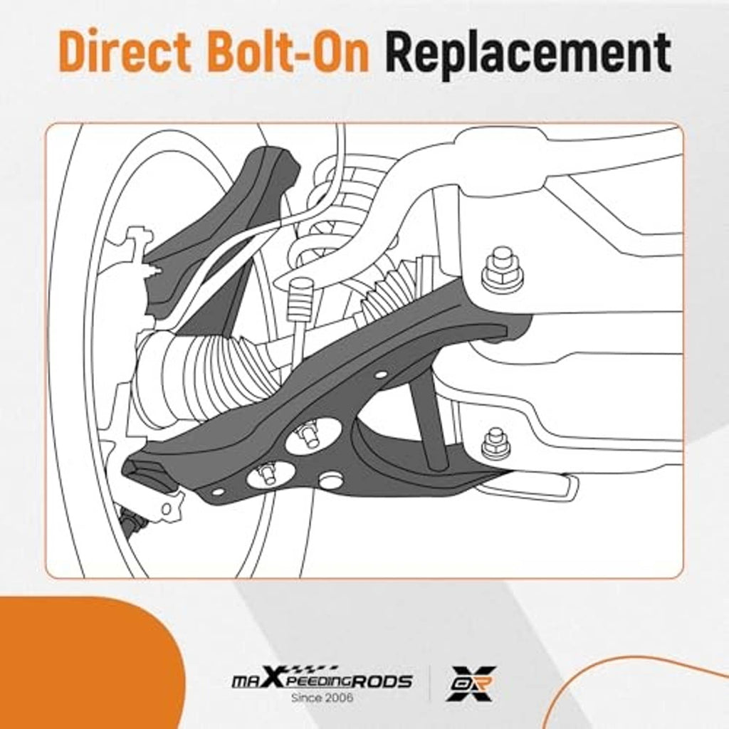 Direct bolt-on front upper control arm with ball joint, black arm for suspension