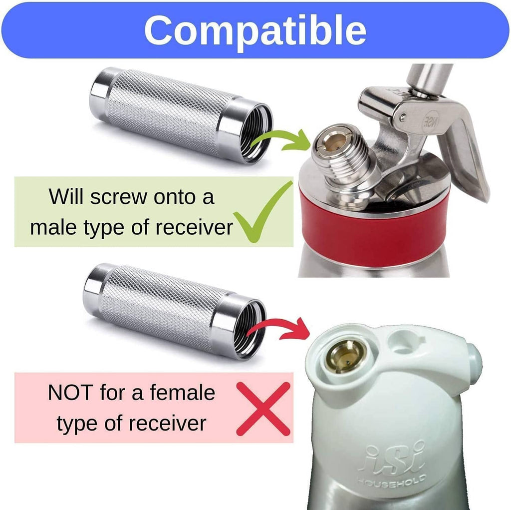 ICO aluminum charger holder with textured body and screw-threaded end
