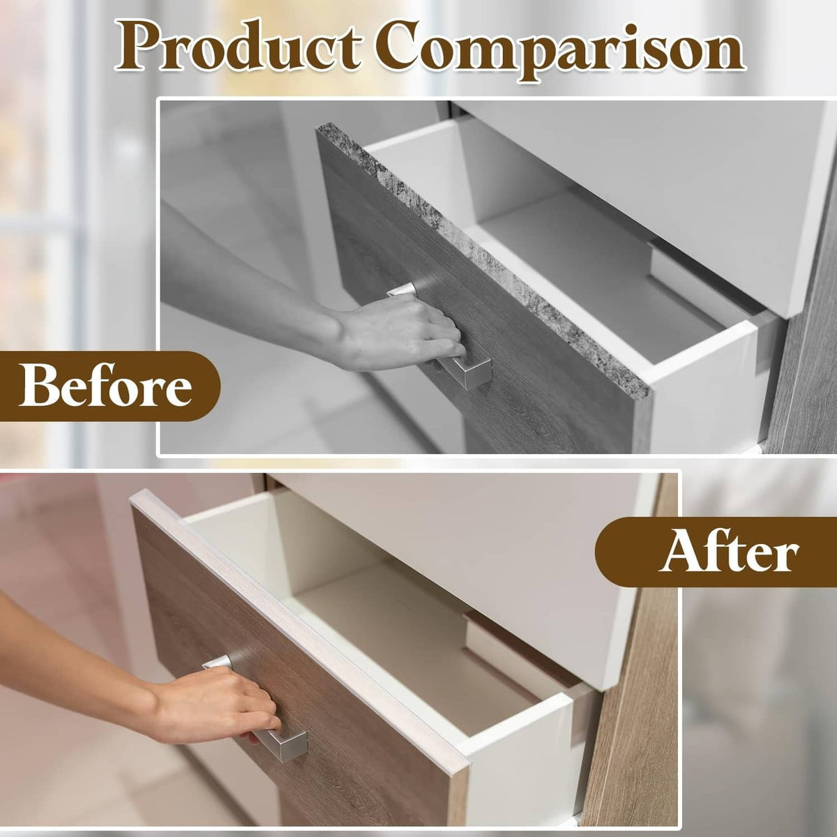 RivetOak uxcell 4Pcs Cabinet Door Protector, 18" x 1/2", for 5/16"- 1/2" Thick, Clear