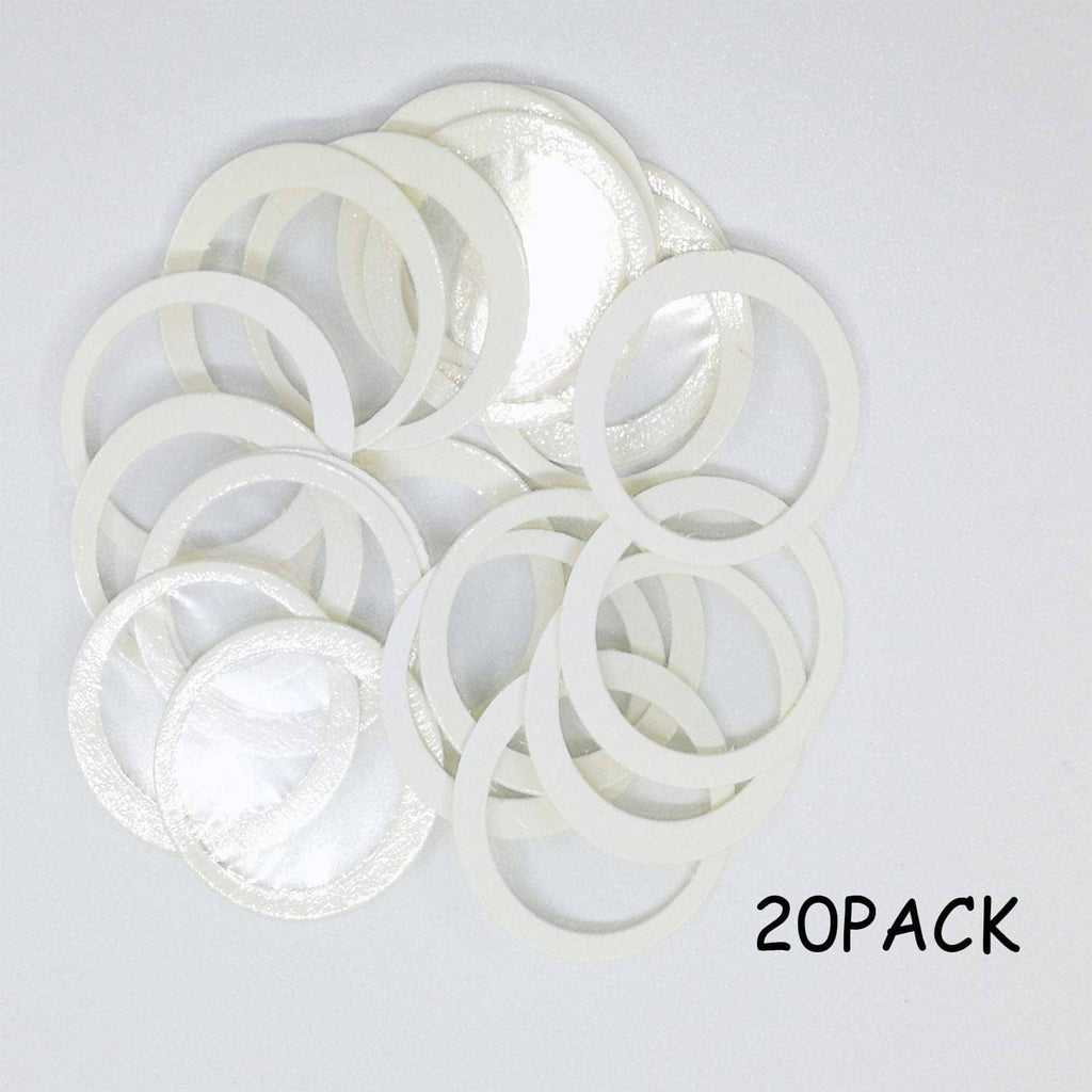 White kazoo diaphragm rings, 20-pack of replacement parts