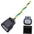 Electronic throttle body connector plug with gray housing, colored wire leads, open ports