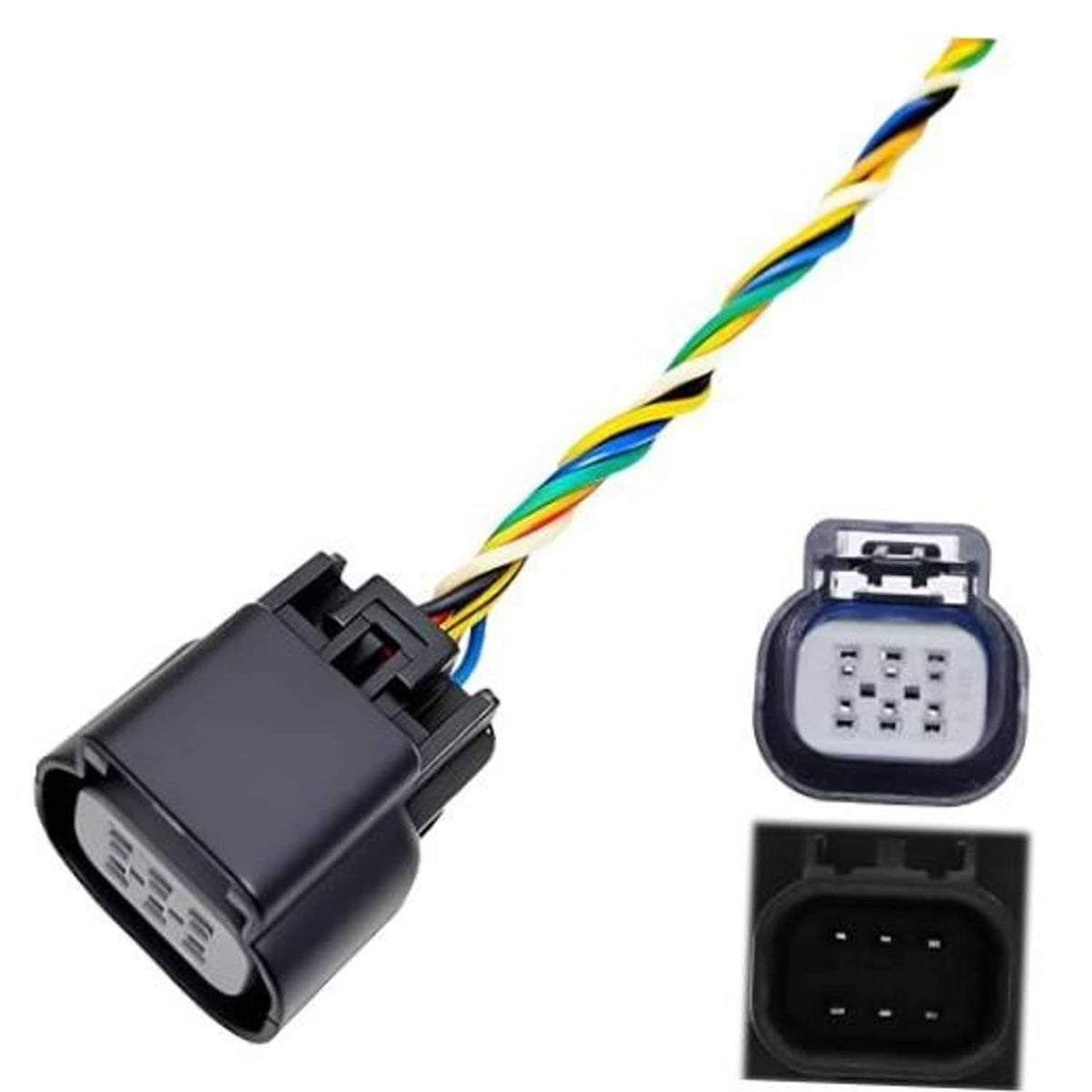 Electronic throttle body connector plug with gray housing, colored wire leads, open ports