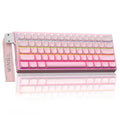 Pink mechanical gaming keyboard with RGB backlit keys and translucent keycaps