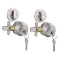 Satin nickel keyed alike single-cylinder deadbolt, two-pack with matching keys