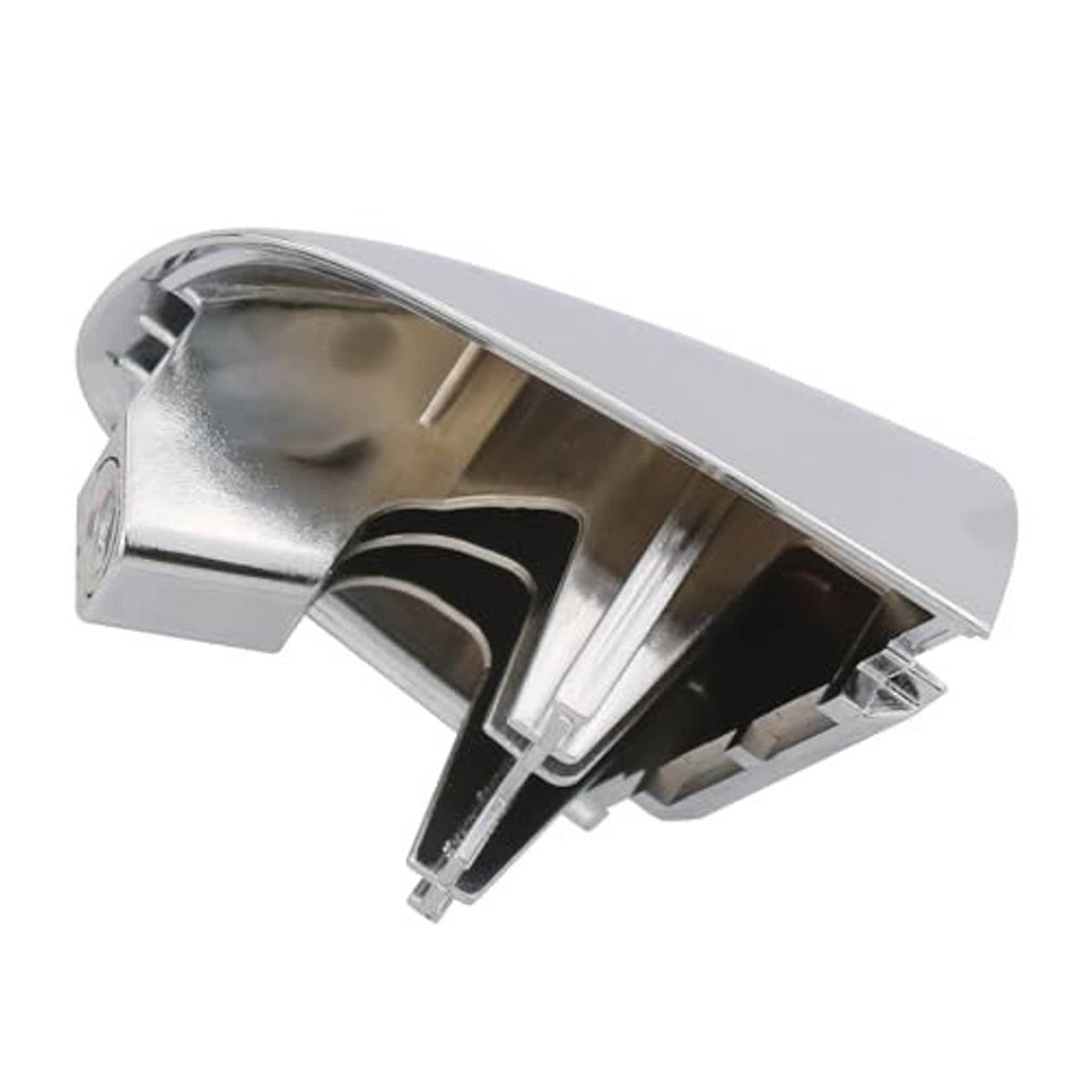 Chrome exterior door handle cover with visible inner bezel and latch