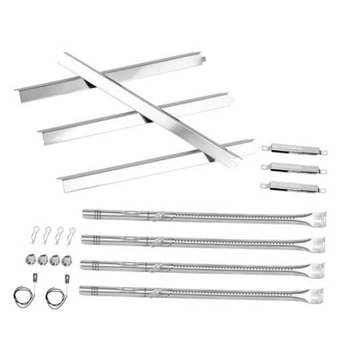 Stainless steel grill burner tube replacement set with cross igniter parts
