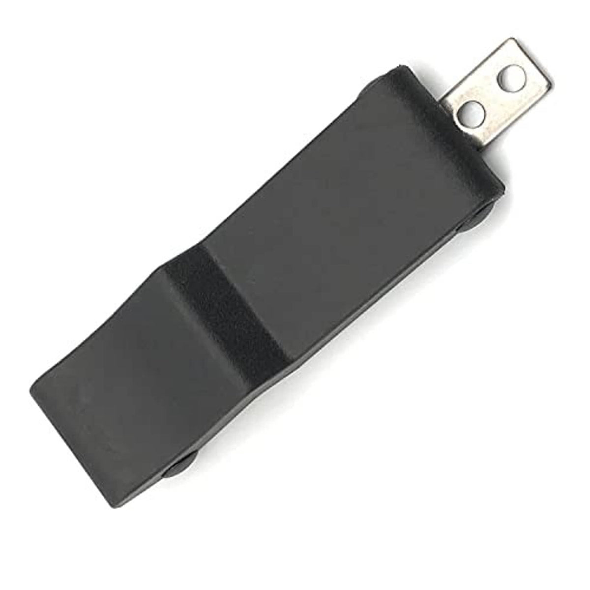 Rubber latch cover in dark gray/black with two-hole metal bracket