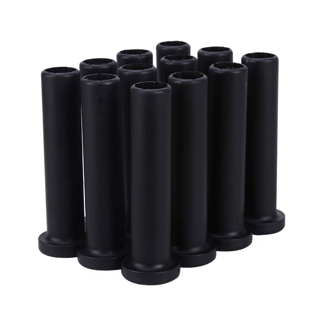 Black A-arm bushings, staggered cylindrical set with flanged base rims