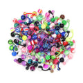 Assorted colorful acrylic barbell tongue rings with rounded ball ends, mixed colors