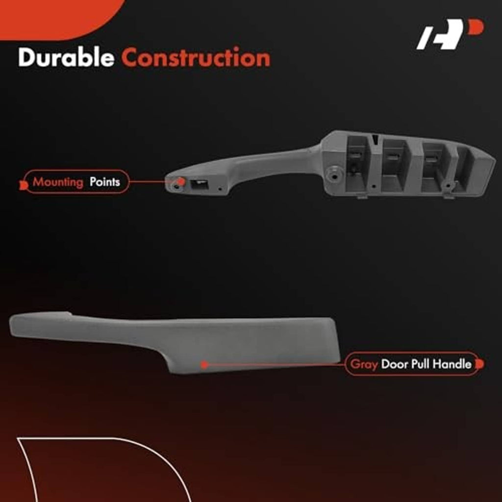 Gray interior door pull handle and armrest for front right side