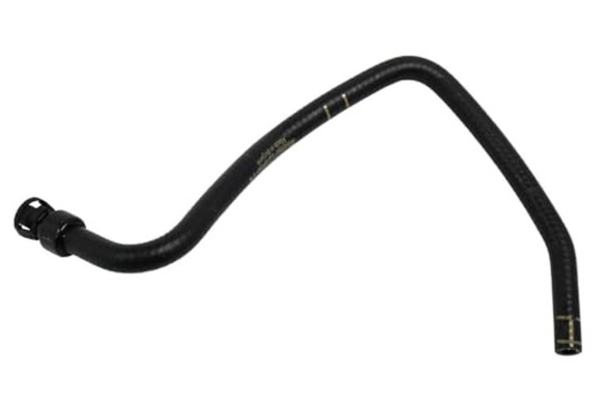 Engine coolant hose, black rubber with molded fittings and yellow marker bands