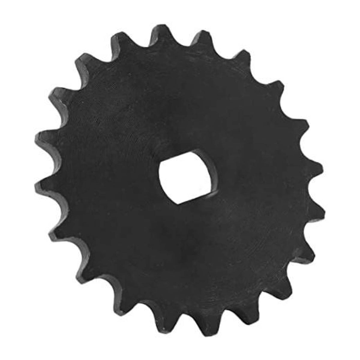 20-tooth carbon steel motor sprocket with center bore and 420-style teeth