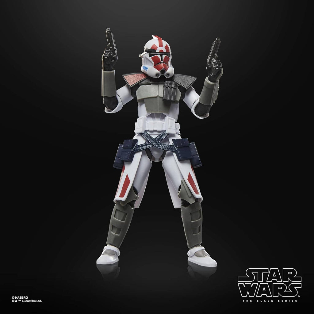 Star Wars Black Series ARC Trooper action figure in white armor with blaster