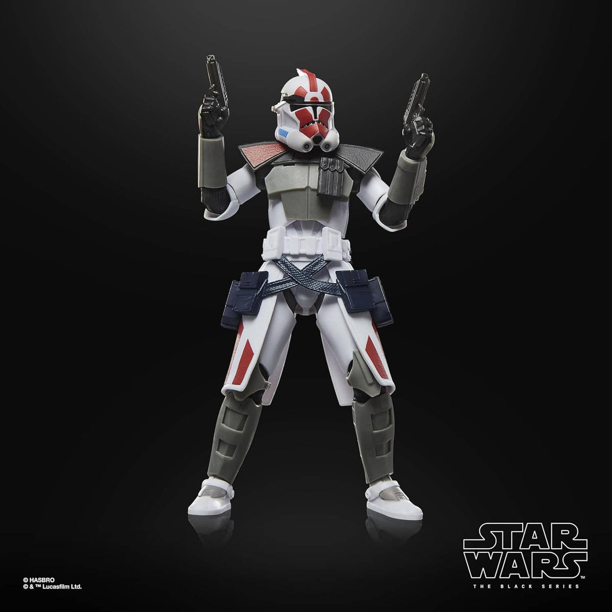 Star Wars Black Series ARC Trooper action figure in white armor with blaster